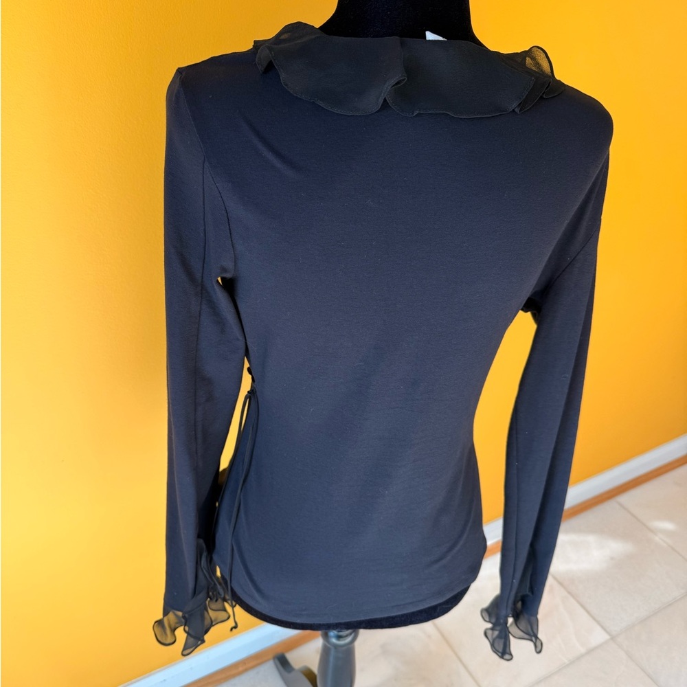 Cache Black Ruffled Blouse - Picture 5 of 9